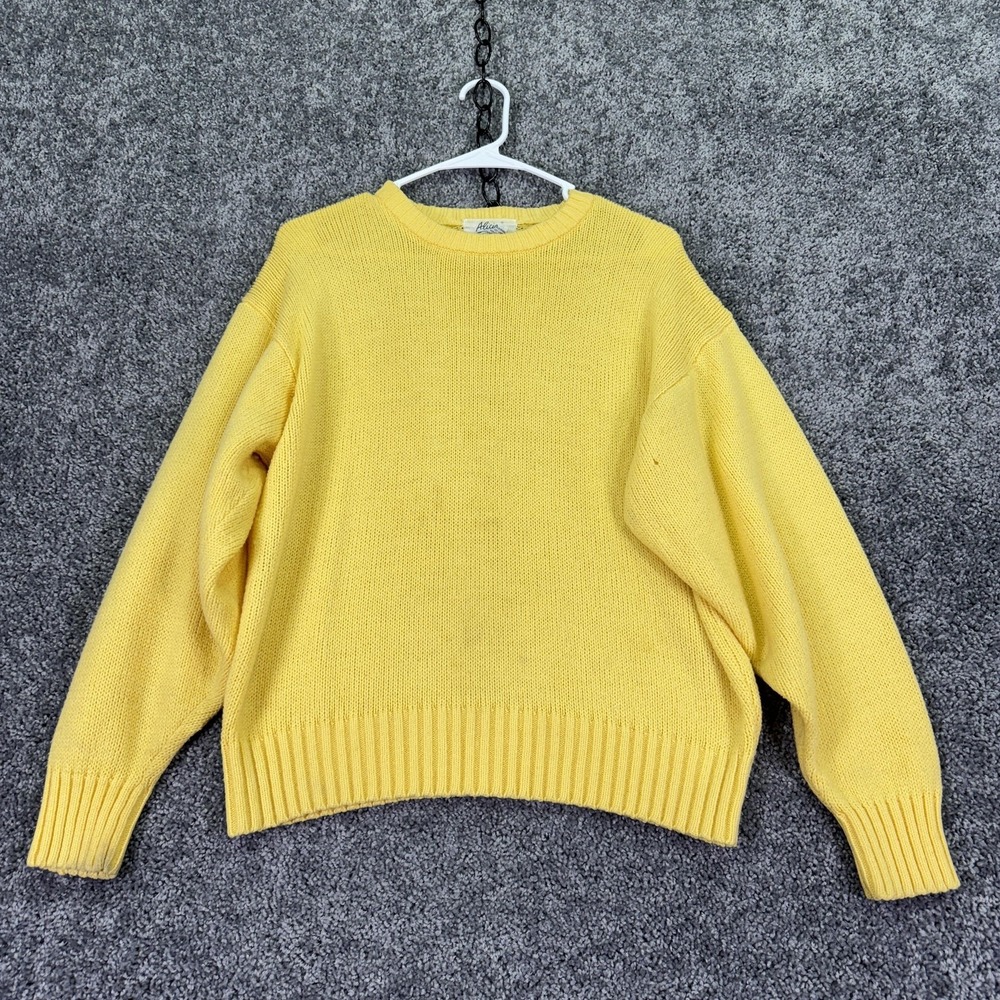 Alicia Sweater Womens Large Yellow Crew Neck Knit Pullover Casual City Outdoors